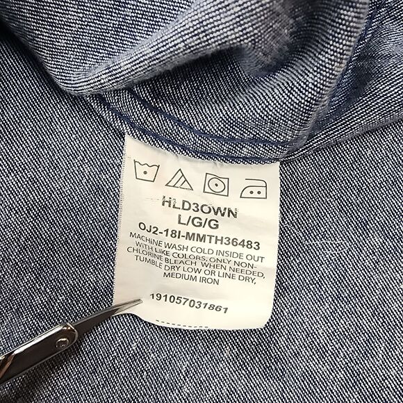 Wrangler Shirt Mens Large Blue Denim Long Sleeve Button Up Western Ranch Work - Picture 16 of 16